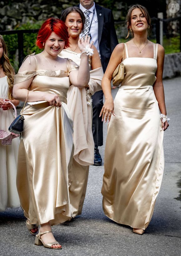 Maud Angelica Behn, Leah Isadora Behn, Emma Tallulah Behn, - Mariage de la princesse Martha Louise de Norvège et Durek Verrett à l'hôtel Union à Geiranger le 31 août 2024. @Dana Press / Bestimage