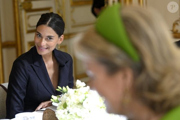 L'animatrice de télévision belge Tatiana Silva lors déjeuner de travail avec les acteurs français et belges de l'industrie créative et culturelle à l'Hôtel de Ville de Paris, France, le 15 octobre 2024, le deuxième jour de la visite officielle du couple royal belge en France. © Didier Lebrun/Pool/Photonews/Bestimage