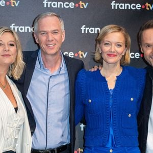 Flavie Flament, Julien Arnaud, Maya Lauque et Damien Thevenot assistent au 40ème anniversaire de l'émission Télé Matin dans les locaux de France Télévision à Paris, France, le 06 février 2025. Photo by Aurore Marechal/ABACAPRESS.COM