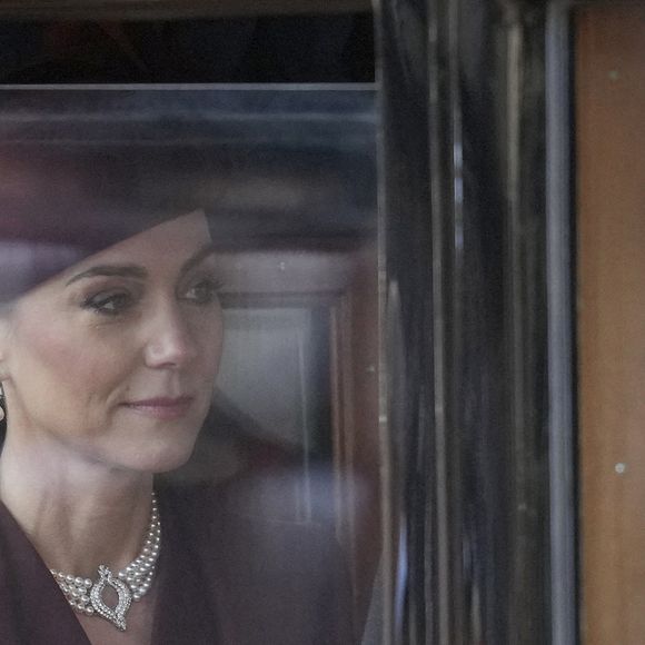Le Prince et la Princesse de Galles arrivent pour une cérémonie d'accueil de l'Emir du Qatar Sheikh Tamim bin Hamad Al Thani et de son épouse Sheikha Jawaher à Horse Guards Parade, Londres, lors de la visite d'Etat au Royaume-Uni de l'Emir du Qatar et de la première de ses trois épouses. Mardi 3 décembre 2024. Photo by Kin Cheung/PA Wire/ABACAPRESS.COM