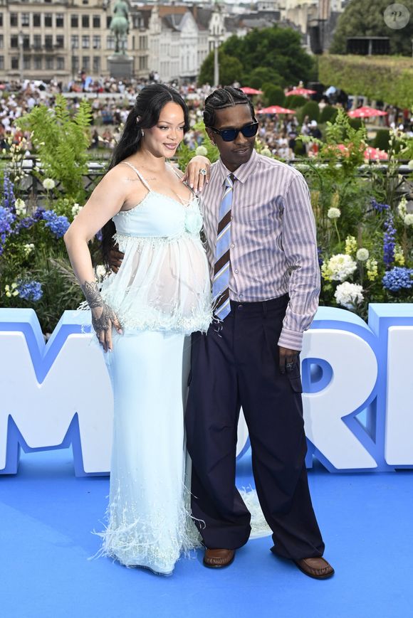 Rihanna et A$AP Rocky (ASAP) au photocall de la première du film Les Schtroumpfs au Mont des Arts à Bruxelles, le 28 juin 2025.

Photo : Jan De Meuleneir / Photonews / Bestimage