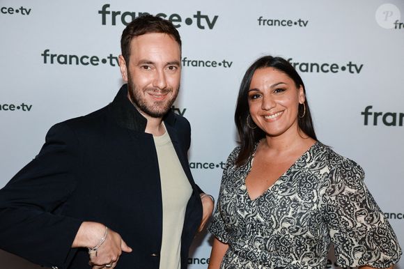 Adrien Rohard, Alexandra Uzan assistent à la conférence de presse de France Télévision le 06 juillet 2022 à Paris, France. Photo by Nasser Berzane/ABACAPRESS.COM