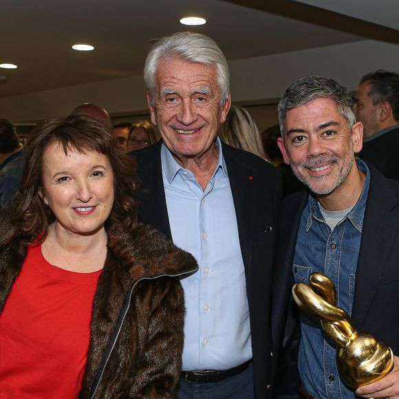 Anne Roumanoff, Gilbert Coullier, Manu Payet, (récompensé de l’Auguste du meilleur spectacle pour « Emmanuel 2 ») -  Première cérémonie des "Auguste de l'humour" . © Stéphane Vansteenkiste/Bestimage