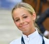 Ce week-end, Giulia Sarkozy s'en souviendra. La jeune adolescente de 13 ans a participé à un rendez-vous équestre majeur.
Giulia Sarkozy lors de la coupe Kids Cup L'Envol lors du Longines Paris Eiffel Jumping 
© Perusseau / Veeren / Bestimage