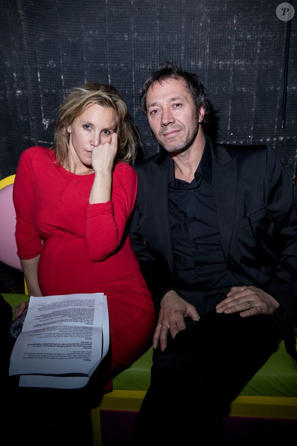 Exclusif - Bruno Debrandt et sa femme Marie Kremer enceinte - Backstage de la soirée Innocence Forever au théâtre du gymnase à Paris le 26 novembre 2018.  © Cyril Moreau-Pierre Perusseau/Bestimage