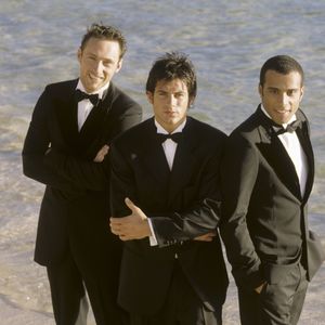 Archives - Dans les caraibes, à Saint-Barthélemy, le groupe 2BE3, Filip NIKOLIC, Adel KACHERMI et Frank DELAY le 12 mars 1998. (Michel MARIZY via Bestimage)