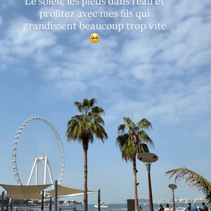 Sur place, elle profite du soleil entourée de ses trois garçons.

Souailla, la femme de Jimmy Mohamed, en vacances à Dubaï avec leurs enfants.