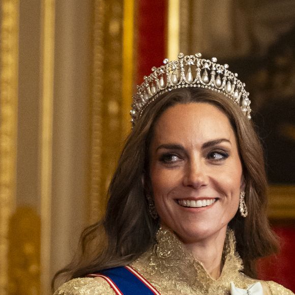 Kate Middleton lors de son arrivée au banquet d'Etat organisé pour Donald et Melania Trump au château de Windsor. © PA Photo/ Bestimage
