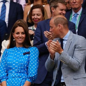 Le prince William et Catherine (Kate) Middleton dans les tribunes du tournoi de Wimbledon, le 5 juillet 2022. © AGENCE / BESTIMAGE