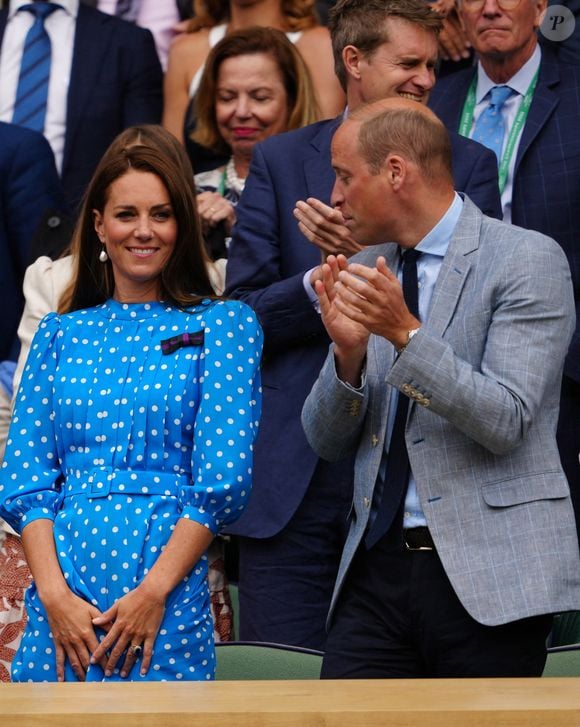 Le prince William et Catherine (Kate) Middleton dans les tribunes du tournoi de Wimbledon, le 5 juillet 2022. © AGENCE / BESTIMAGE