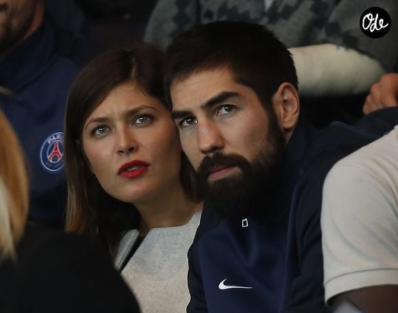 Nikola Karabatic et sa femme Géraldine Pillet au Parc des Princes à Paris le 11 septembre 2015.  

Marc Ausset Lacroix / Bestimage