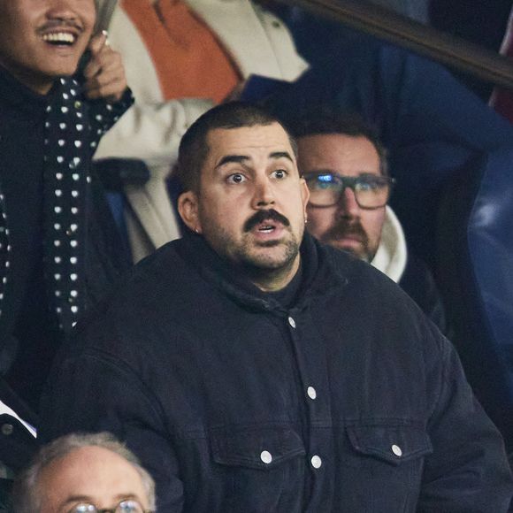 Artus - Célébrités assistent au match de Ligue des champions entre le PSG et l'Atlético de Madrid au Parc des Princes à Paris le 6 novembre 2024. © Cyril Moreau/Bestimage