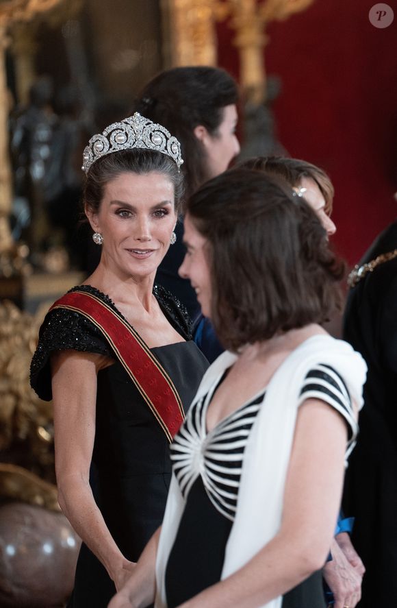 Le roi Felipe VI et la reine Letizia d'Espagne, accueillent Frank-Walter Steinmeier (Président fédéral de l'Allemagne) et sa femme Elke Budenbender pour un dîner de gala en leur honneur au palais royal à Madrid. Photo par LALO YASKY / BESTIMAGE
