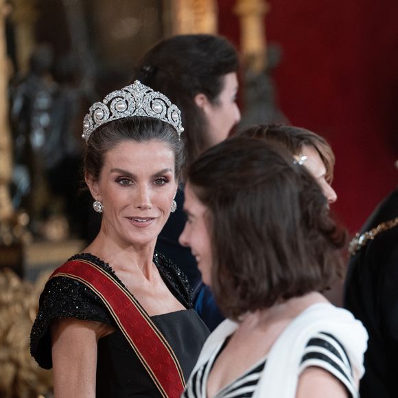 Le roi Felipe VI et la reine Letizia d'Espagne, accueillent Frank-Walter Steinmeier (Président fédéral de l'Allemagne) et sa femme Elke Budenbender pour un dîner de gala en leur honneur au palais royal à Madrid. Photo par LALO YASKY / BESTIMAGE