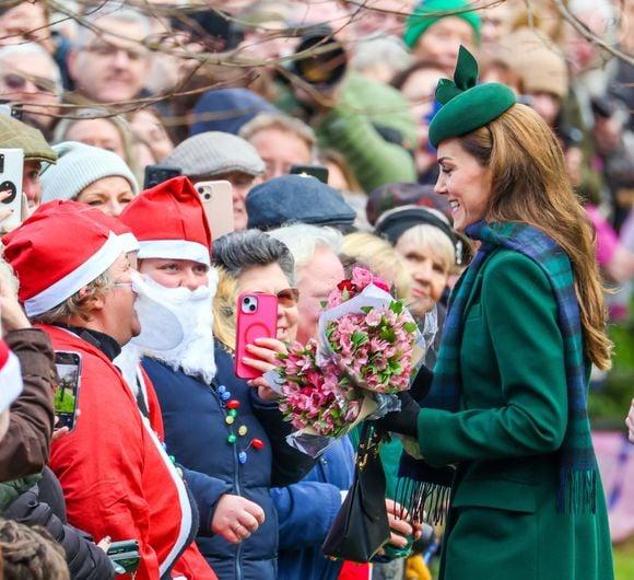 Catherine (Kate) Middleton, princesse de Galles - La famille royale britannique se rend à la messe de Noël à Sandringham le 25 décembre 2024.