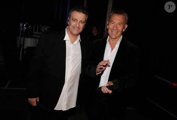 Exclusif - Phil Barney et François Feldman dans les coulisses du concert Stars 80 au Stade de France près de Paris, France, le 09 mai 2015. Photo par Jerome Domine/ABACAPRESS.COM
