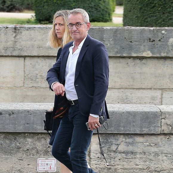 Exclusif - Christophe Dechavanne et sa compagne Elena Foïs - People arrive à la cérémonie d'hommage national à Jean-Paul Belmondo à l'Hôtel des Invalides à Paris le 9 septembre 2021
© Panoramic / Bestimage