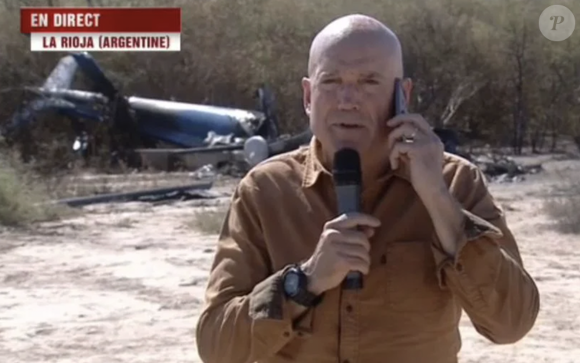 En mars, il présentait l'émission "Dropped" lorsqu'un crash d'hélicoptère a fait dix morts.

Louis Bodin sur TF1 au soir du crash de Dropped, devant une carcasse d'hélicoptère, le 10 mars 2015. Image : Capture d'écran/TF1