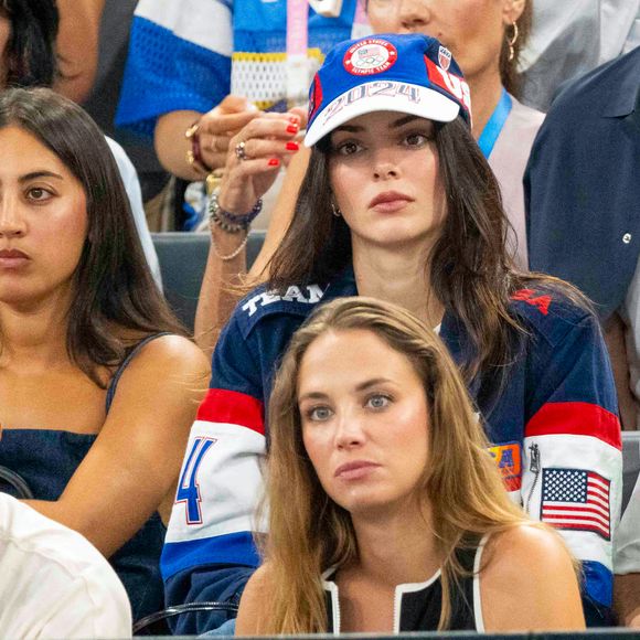 Kendall Jenner, Tony Parker et Agathe Teyssier - Les célébrités assistent aux épreuves de Gymnastique artistique féminine, finale du concours général lors des Jeux Olympiques de Paris 2024 (JO) au Palais omnisports Bercy Arena, à Paris, France, le 1er août 20241. © Jacovides-Perusseau/Bestimage