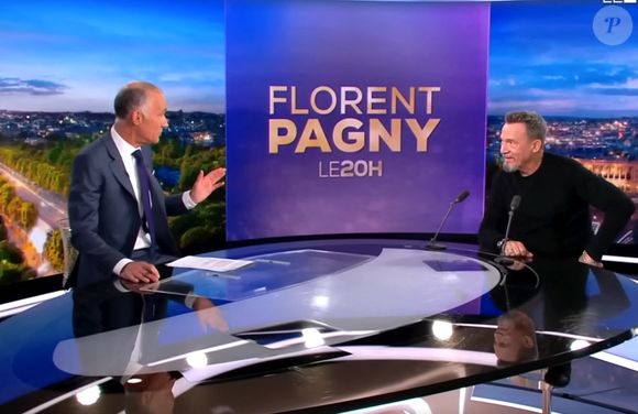 Florent Pagny, qui va beaucoup mieux, était l'invité de Gilles Bouleau aux 20 heures de TF1 le jeudi 16 novembre. © Captute TV TF1 via Bestimage