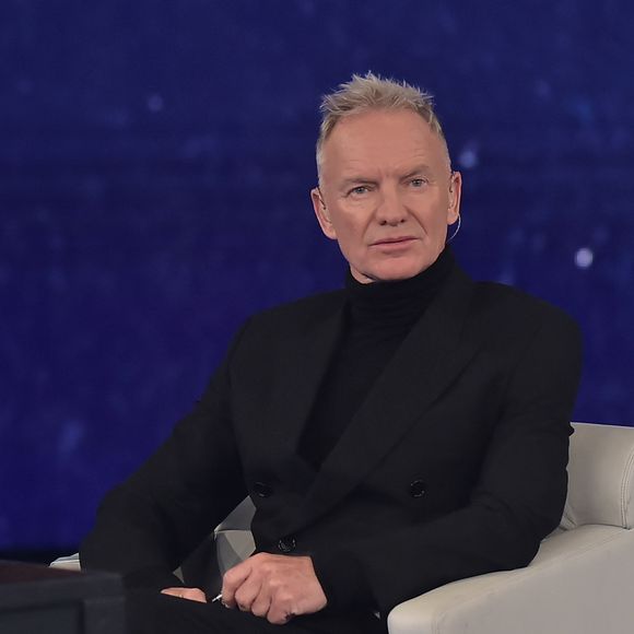 Le chanteur Sting est l'invité de l'émission Che tempo che fa à Milan le 8 décembre 2024.