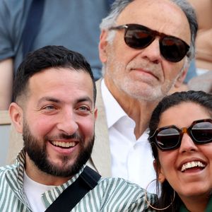 Inès Reg (Inès Reghioua) avec son meilleur ami Mickaël Montadir dans les tribunes des Internationaux de France de tennis de Roland Garros 2024 à Paris, France, le 3 juin 2024. © Jacovides-Moreau/Bestimage