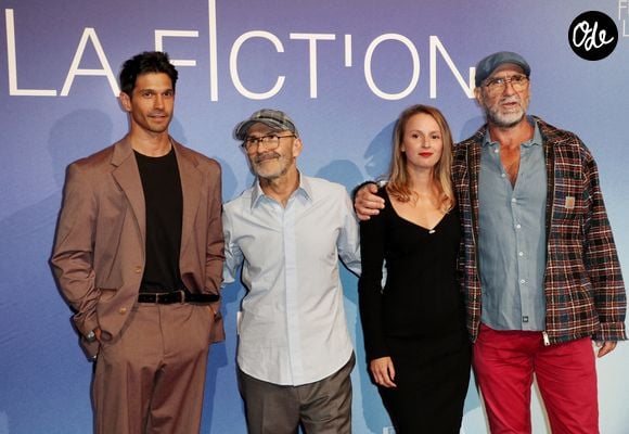 Vinnie Dargaud, Renaud Bertrand, Tiphaine Daviot et Eric Cantona - Photocall du film en compétition "Murder Club" lors de la 26ème Edition du Festival de la Fiction de La Rochelle. Le 11 septembre 2024
© Patrick Bernard / Bestimage
