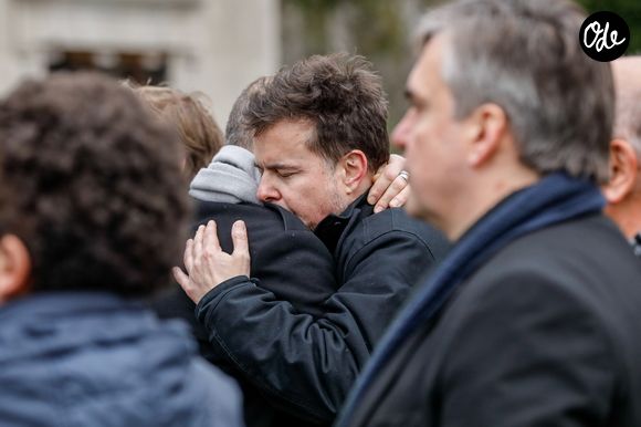 Nicolas Demorand - Obsèques de Sébastien Demorand à la Coupole du crématorium du cimetière du Père-Lachaise à Paris, France, le 31 janvier 2020. © AGENCE / BESTIMAGE