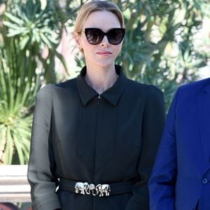 Le prince Albert II de Monaco, sa femme la princesse Charlene et la princesse Caroline de Hanovre ont pu découvrir les travaux d'aménagements réalisés pendant 5 ans au jardin exotique de Monaco avant son ouverture au public le 30 mars.© Bruno Bebert / Bestimage