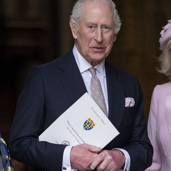 Le roi Charles III lors de la cérémonie de célébration du Commonwealth Day à l'abbaye de Westminster. © Goff / Bestimage