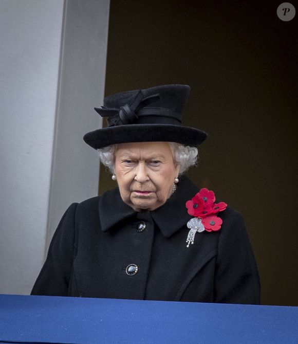 La reine Elisabeth II d’Angleterre lors de la cérémonie du centenaire de l'armistice du 11 novembre 1918 au palais de Whitehall à Londres, Royaume Uni, le 11 novembre 2018. EXPRESS SYNDICATION / BESTIMAGE