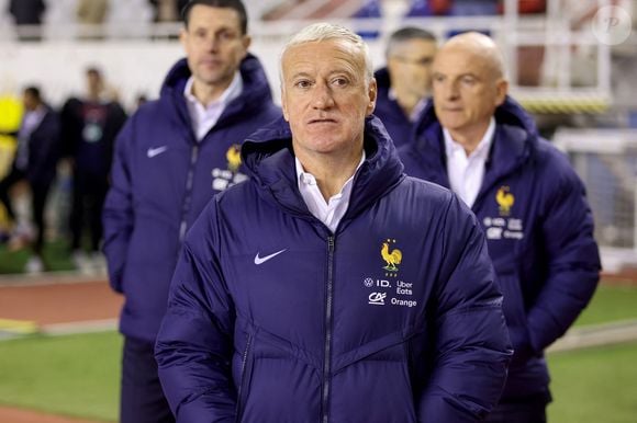 Le sélectionneur français Didier Deschamps sur le stade avant le quart de finale aller de l'UEFA Nations League entre la Croatie et la France au Stadion Poljud le 20 mars 2025 à Split, Croatie. Photo : Sime Zelic/PIXSELL