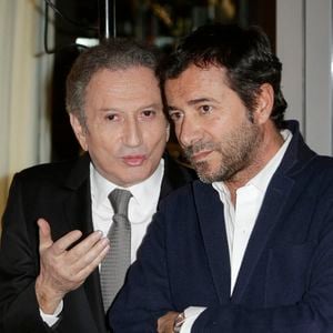 Tony Carreira reçoit la médaille de 'Chevalier de l'ordre des Arts et des Lettres' par Michel Drucker, avec Bernard Montiel, a l'Hotel de Sers, a Paris, France le 15 janvier 2016. Photo by Jerome Domine/ABACAPRESS.COM