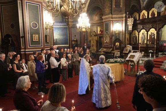 Exclusif - Macha Meril aux obsèques de sa soeur la princesse Hélène Gagarine en la cathédrale Saint-Alexandre-Nevsky, à Paris, France, le 20 août 2025. © Denis Guignebourg/Bestimage
