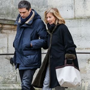 Claire Chazal - Sortie des obsèques de C.Laborde  en l’église Saint-Roch à Paris, le 6 février 2025. Décédée le 28 janvier 2025 à l'âge de 73 ans, l'ancienne présentatrice météo de TF1 (1988 - 2017) était atteinte de la maladie neurodégénérative à corps de Lewy. 
© Jacovides - Moreau / Bestimag