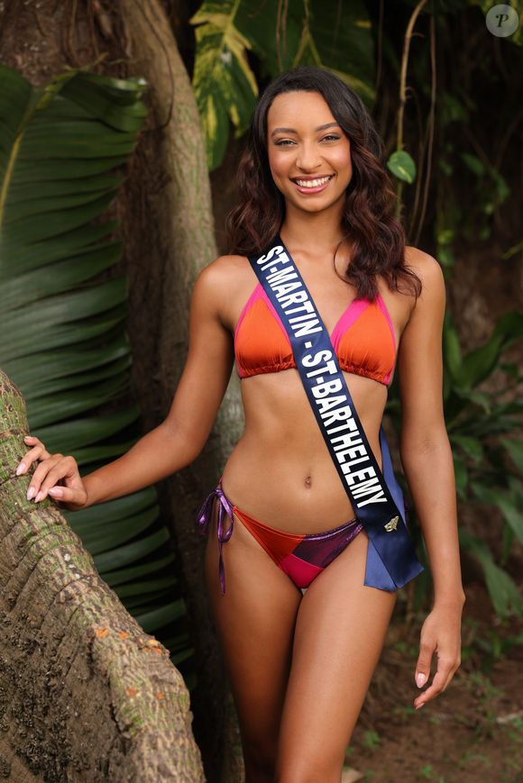 Sasha Bique, Miss Saint-Martin et Saint-Barthélémy, en maillot de bain, candidate pour l'élection de Miss France 2025.