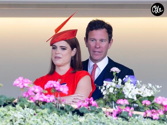 La princesse Eugenie d'York et son mari Jack Brooksbank lors de la cinquième et dernière journée des courses hippiques de Royal Ascot, à Ascot (Berkshire, Royaume-Uni).

© GOFF  / BESTIMAGE