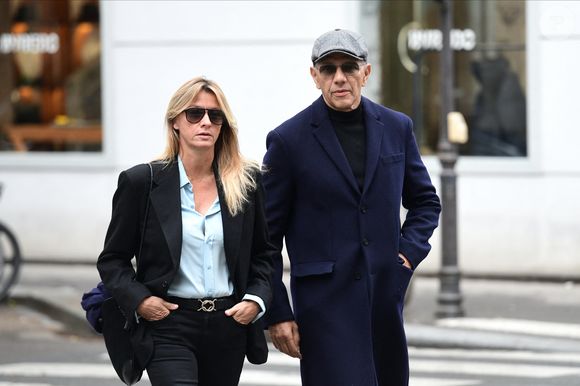 Exclusif - Sarah Poniatowski et son compagnon Roschdy Zem - Hommage à la chanteuse Dani en l'église Saint-Roch à Paris le 1er octobre 2022. Agence / Bestimage