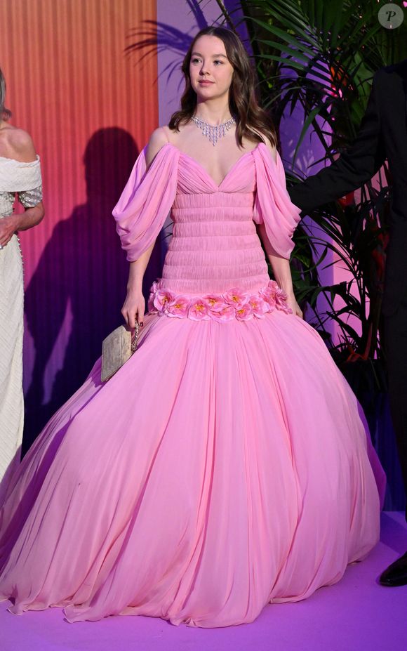 La princesse Alexandra de Hanovre durant la 69ème édition du Bal de la Rose dans la Salle des Étoiles du Sporting Monte-Carlo à Monaco, le 29 mars 2025.
 © Bruno Bebert / Pool Monaco / Bestimage