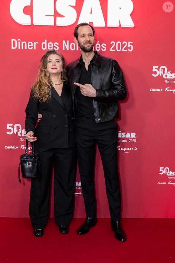 Benjamin Lavernhe, Sarah Suco - Photocall du dîner des nommés 2025 pour la cérémonie des Cesar au Fouquet's à Paris le 10 février 2025 © Olivier Borde /Bestimage