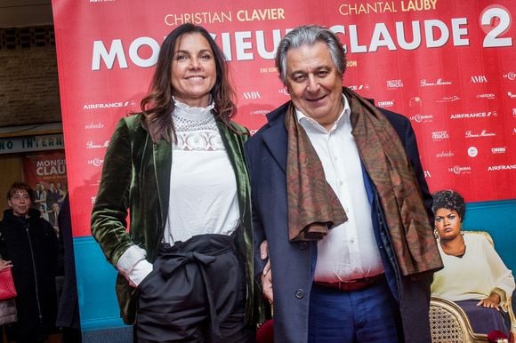 Christian Clavier et sa compagne Isabelle de Araujo - Première du film "Monsieur Claude 2" (Qu'est-ce qu'on a fait au Bon Dieu 2) à Berlin en Allemagne le 2 avril 2019.