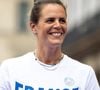 Laure Manaudou célèbre un jour spécial.

Portrait en gros plan de la nageuse olympique française Laure Manaudou dans le cadre de la première édition de la Fête du sport sur la place de l'Hôtel-de-Ville à Paris, France. Photo par Alexis Jumeau/ABACAPRESS.COM