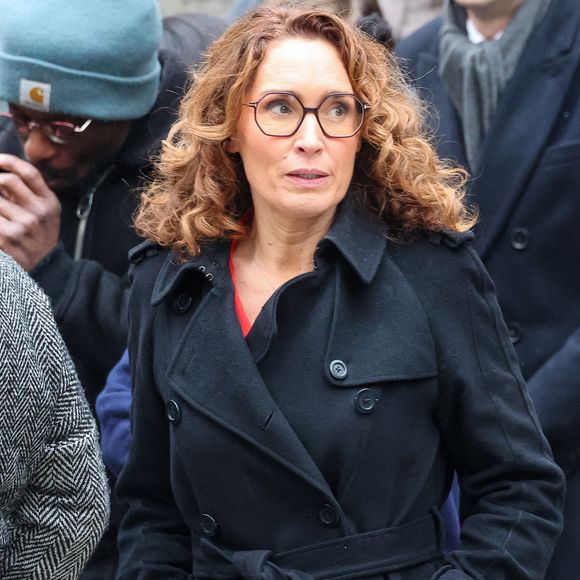 Marie-Sophie Lacarrau - Sortie des obsèques de Catherine Laborde en l’église Saint-Roch à Paris, le 6 février 2025. 
© Jacovides - Moreau / Bestimage
