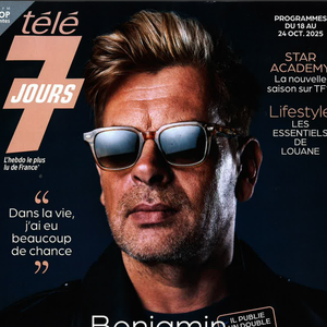 Nouveau numéro de "Télé 7 Jours" (programmes du 18 au 24 octobre 2025) avec Benjamin Biolay en couverture.