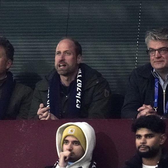 Le Prince de Galles dans les tribunes lors du match retour des huitièmes de finale de l'UEFA Champions League à Villa Park, Birmingham. Mercredi 12 mars 2025. ... Aston Villa - Club Brugge - UEFA Champions League - Huitièmes de finale - Match retour - Villa Park Birmingham Nick Potts/PA Wire.