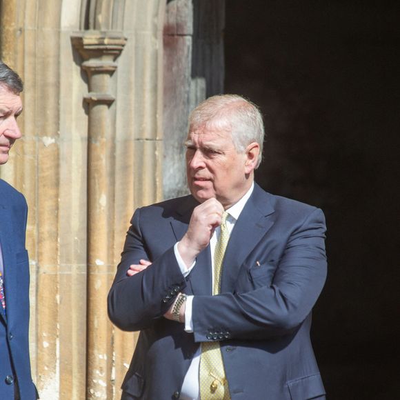 Le prince Andrew assiste à la messe de Pâques de la famille royale dans la chapelle Saint George de Windsor dans le Berkshire, le 20 avril 2025 
 Zuma Press / Bestimage
