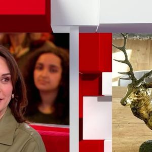 Julia Vignali présente le cerf en bronze qui se trouve dans sa maison de campagne