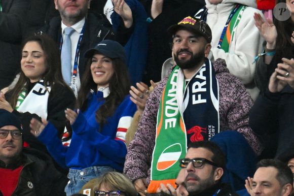 Iris Mittenaere, Oli - Célébrités dans les tribunes du match d'ouverture du Tournoi des six nations : France-Irlande (36-14) au Stade de France à Saint-Denis le 5 février 2026. © Lionel Urman/Bestimage