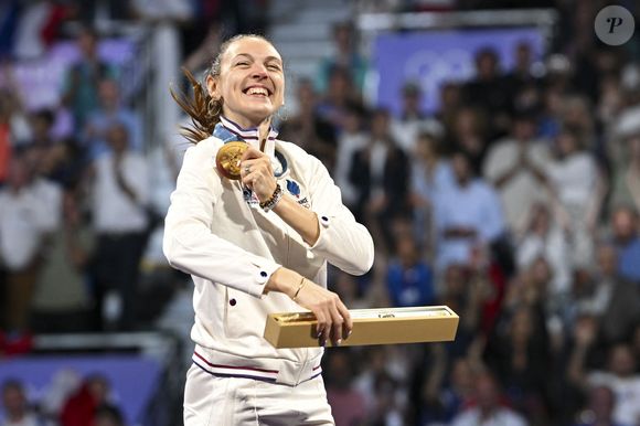 Manon Apithy-Brunet (FRA), lors du sabre individuel féminin - Finale - Escrime, lors des Jeux Olympiques Paris 2024. (Dppi / Panoramic / Bestimage).