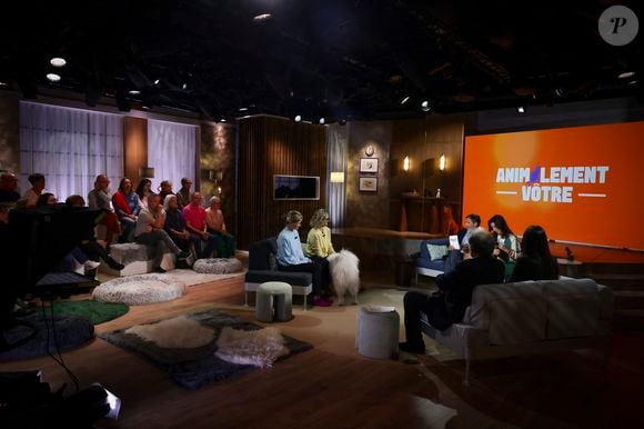 Exclusif - Caroline Roux, sur plateau de la nouvelle émission "Animalement Vôtre" présentée par Bernard Montiel et diffusée le 30 novembre sur France 3, à Paris, France, le 14 octobre 2025. © Jack Tribeca/Bestimage